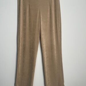 Chico’s Travelers Beige Stretch Velvet Pants Size 2R